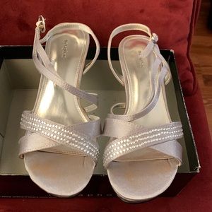 Ladies dress shoes in silver